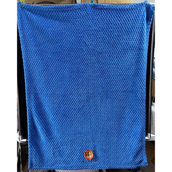 Zak & Zoey Boy Baby Blanket Little King Lion Blue Textured Popcorn Fleece 30x40" - Picture 6 of 8